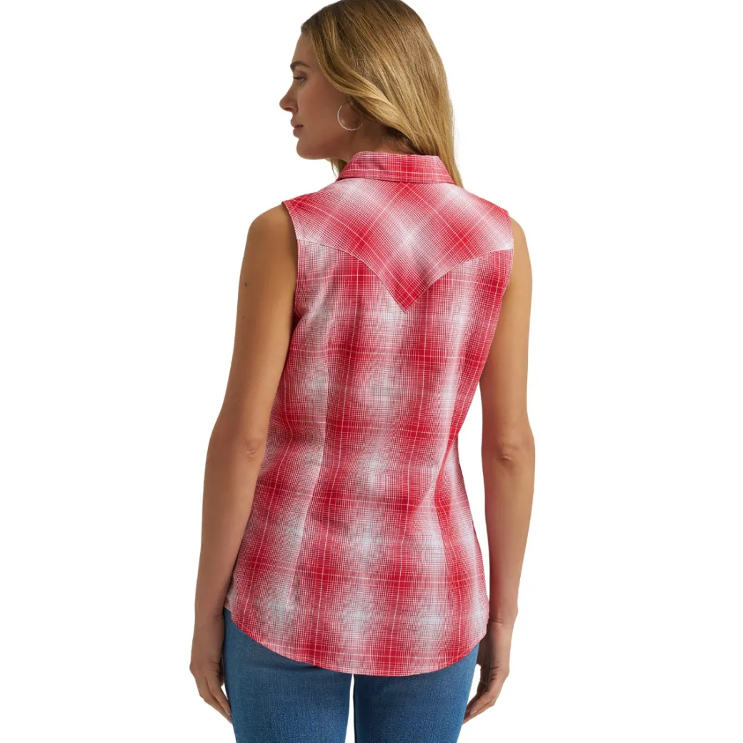 Wrangler Essential Plaid Sleeveless Snap Shirt