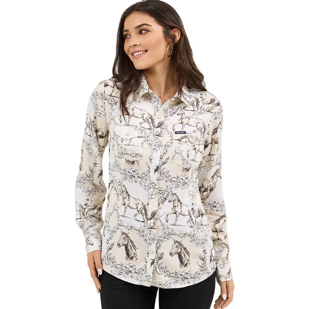 Wrangler Retro Floral Horse Snap Shirt