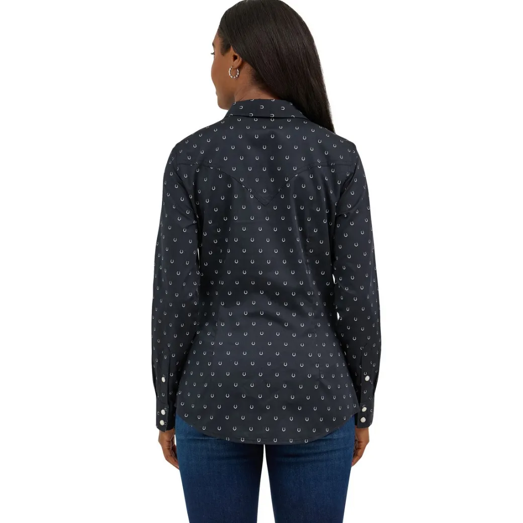 Wrangler Retro Horseshoe Print Snap Shirt