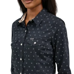 Wrangler Retro Horseshoe Print Snap Shirt
