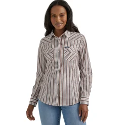 Wrangler Vintage Stripe Pearl Snap Shirt