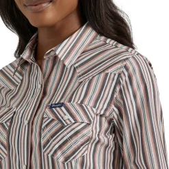 Wrangler Vintage Stripe Pearl Snap Shirt